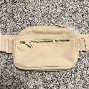 Wild Fable Cream Belt Bag with Gold Accents